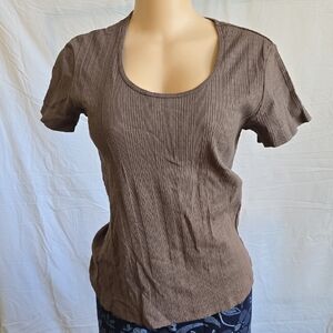 Fresh Produce Brown Short Sleeve Top